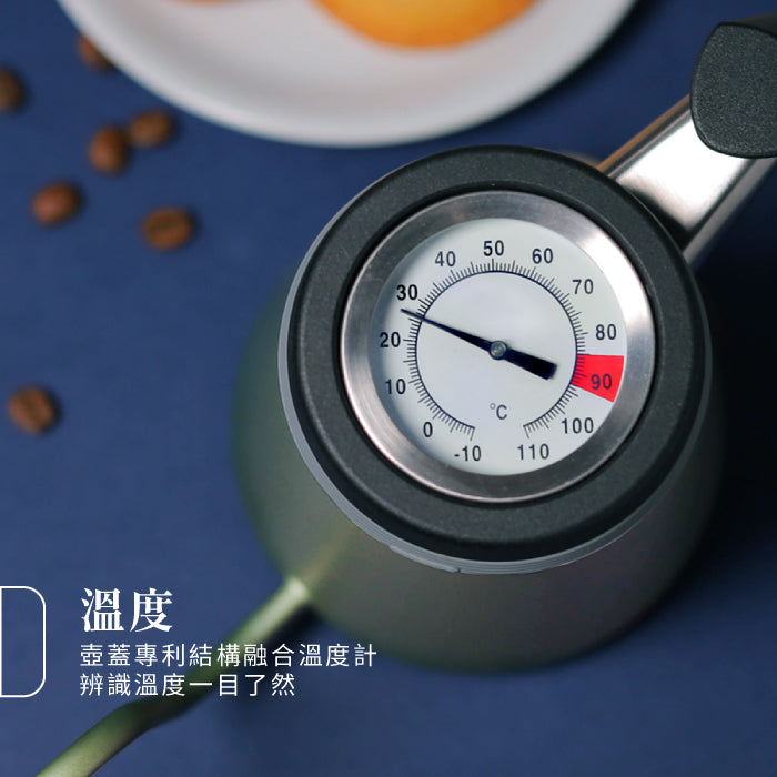 現貨｜全港免運｜Driver - In Heart 不銹鋼手沖咖啡細口壺 600ml｜5mm出水孔｜附溫度計｜超厚1.0mm壺身 (品牌授權經銷商)