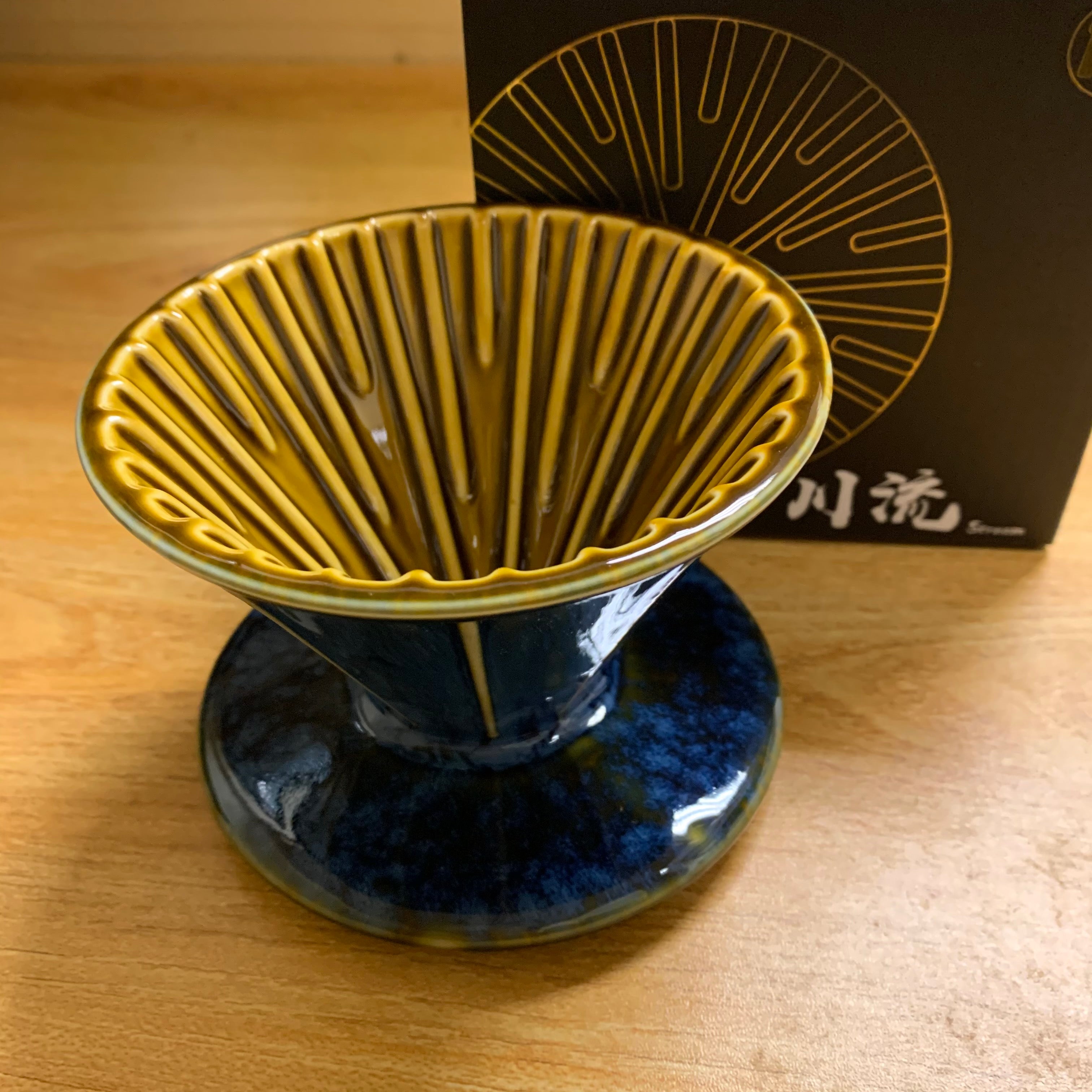 (現貨｜全港免運) FENGJEN - 台灣製 S川流 Stream 手工製作陶瓷咖啡濾杯 Coffee Dripper 天目藍 (1-2人份) - Premium Mall HK