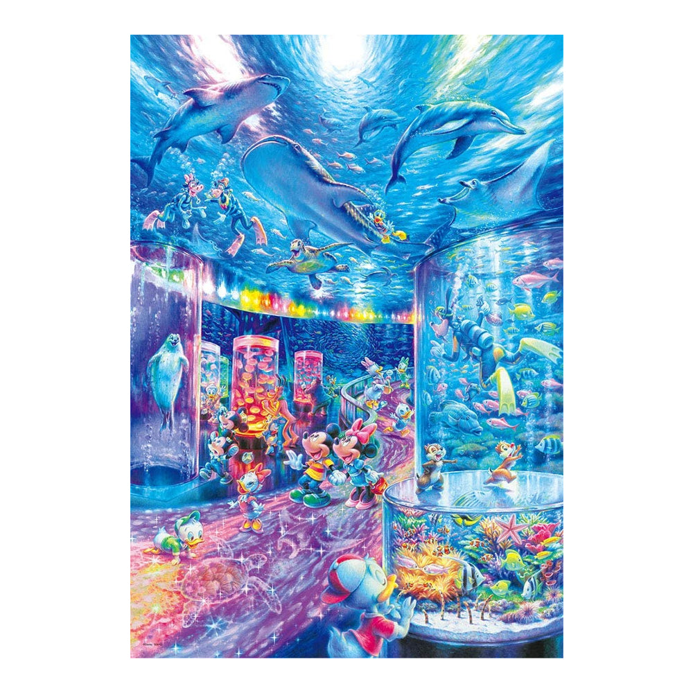 預訂｜全港免運｜Tenyo - 迪士尼拼圖 Disney Jigsaw Puzzle 米奇與米妮 夜間水族館 夜光拼圖 1000塊 (51 x 73.5cm)【約10-15個工作日內寄出】