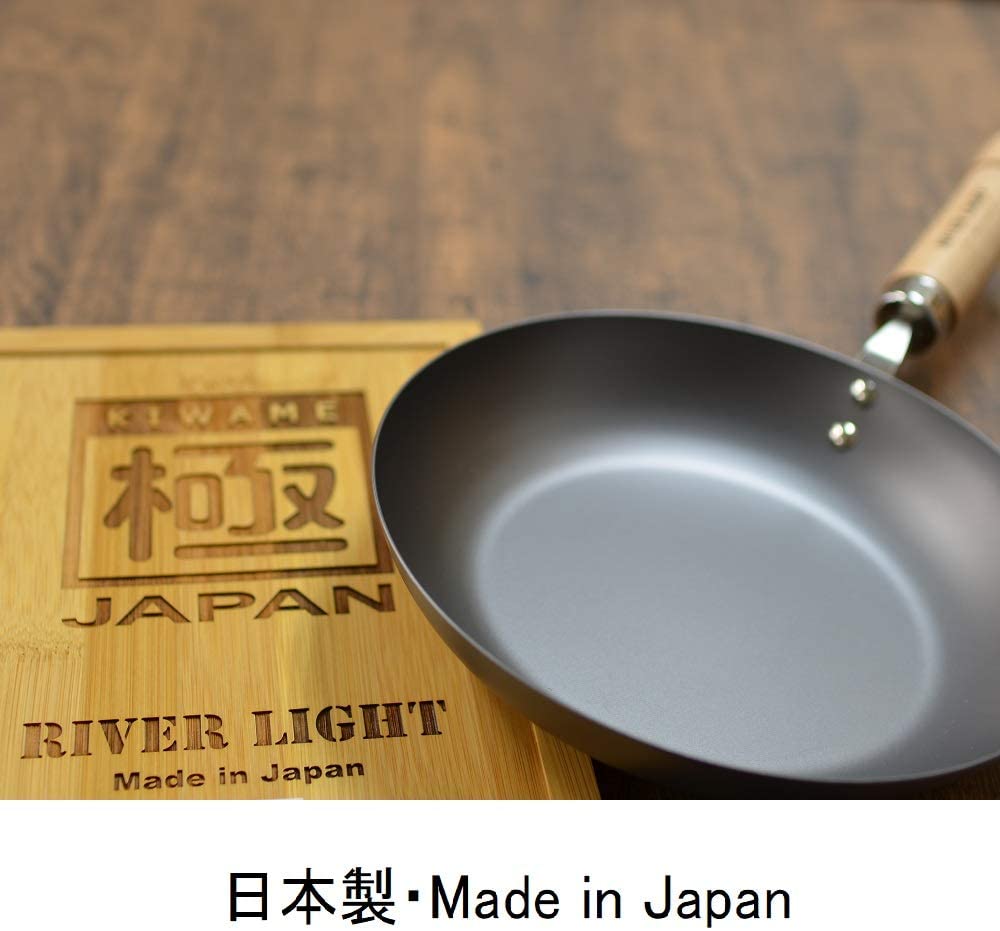 日本預訂｜全港免運｜River Light - 日本製 極JAPAN KIWAME 木柄窒化鐵炒鍋 (不含蓋子)【約2-3星期內寄出】