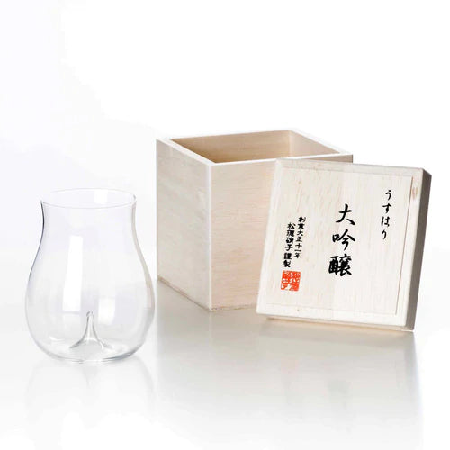 現貨｜全港免運｜松德硝子 - SHOTOKU Glass 大吟釀玻璃杯 清酒杯『うすはり』250ml ｜極薄杯身 (木盒包裝)