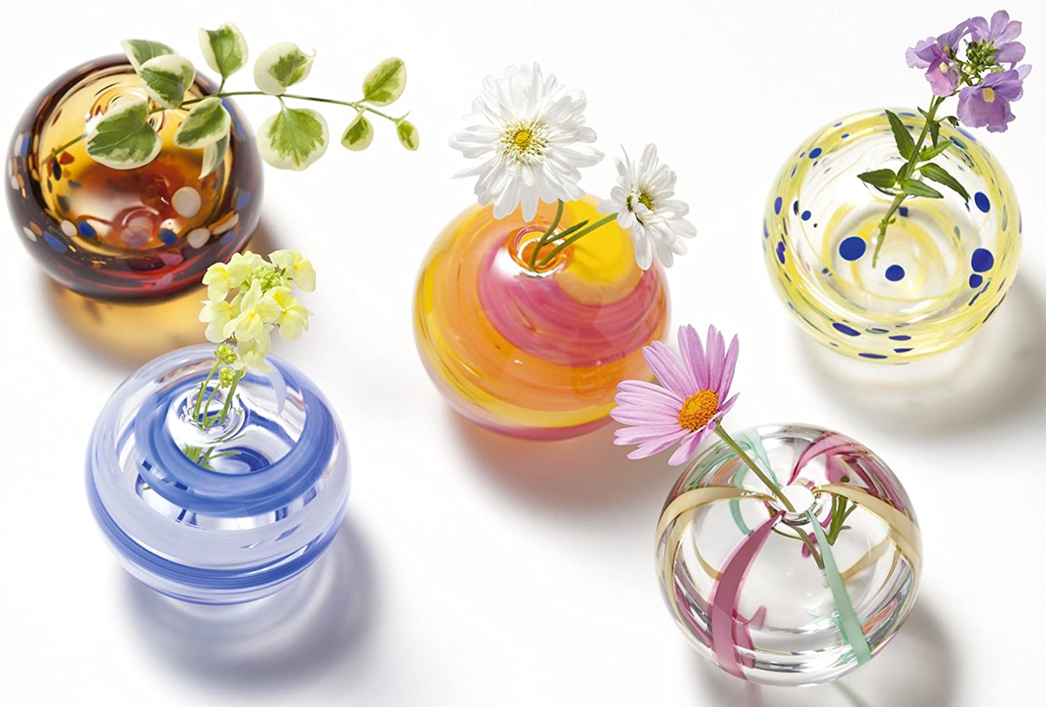 預訂｜全港免運｜Aderia - 津輕 日本製玻璃花瓶 彩手鞠小花瓶 彌生【約10-15個工作日內寄出】