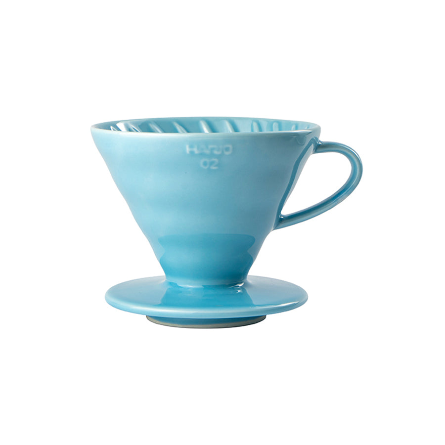 現貨｜全港免運｜HARIO - V60 02彩虹陶瓷咖啡濾杯 Ceramic Dripper 1-4杯 粉藍 (VDC-02-BU)【平行進口】