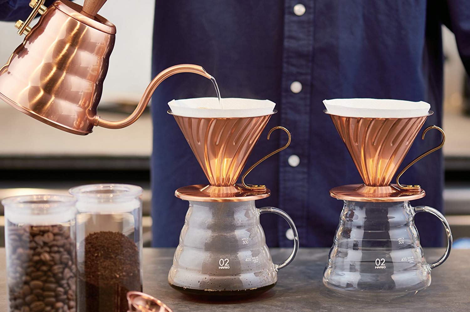 (預訂｜全港免運) HARIO V60 02 銅製咖啡濾杯 Copper系列 Dripper 1-4杯 VDP-02CP【約10-15個工作日內寄出】 - Premium Mall HK
