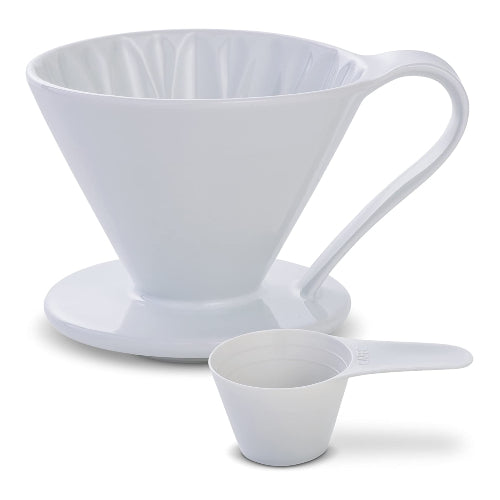 現貨｜全港免運｜CAFEC- 三洋産業 日本製 有田燒錐形陶瓷花瓣濾杯 手沖咖啡濾杯 Flower Dripper 1cup CFD-1【平行進口】