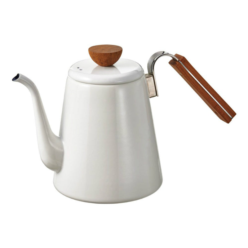 (預訂｜全港免運) HARIO Bona琺瑯 細口手沖壺 Drip Kettle (800ml) BDK-80-W【約10-15個工作日內寄出】 - Premium Mall HK