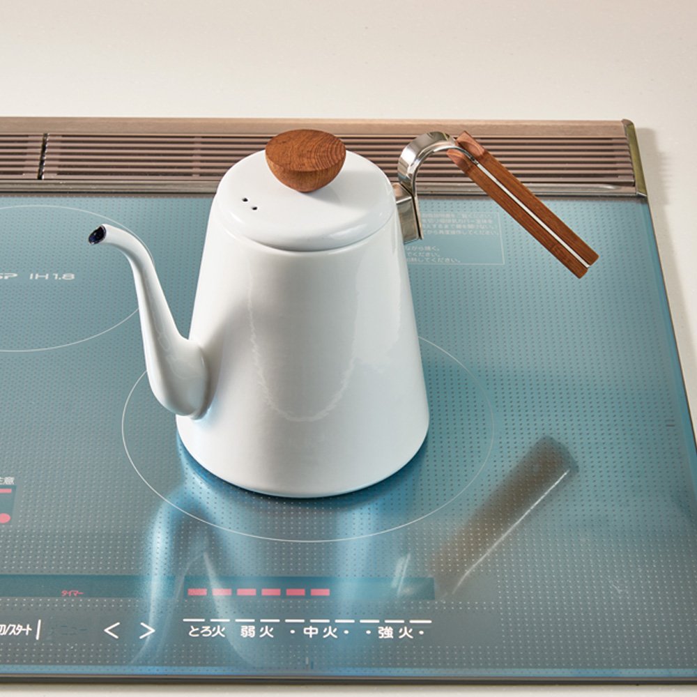 (預訂｜全港免運) HARIO Bona琺瑯 細口手沖壺 Drip Kettle (800ml) BDK-80-W【約10-15個工作日內寄出】 - Premium Mall HK