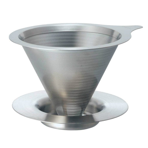 (預訂｜全港免運) HARIO V60 02 免濾紙全金屬濾杯 Double Mesh Metal Dripper 1-4杯 DMD-02-HSV【約10-15個工作日內寄出】 - Premium Mall HK