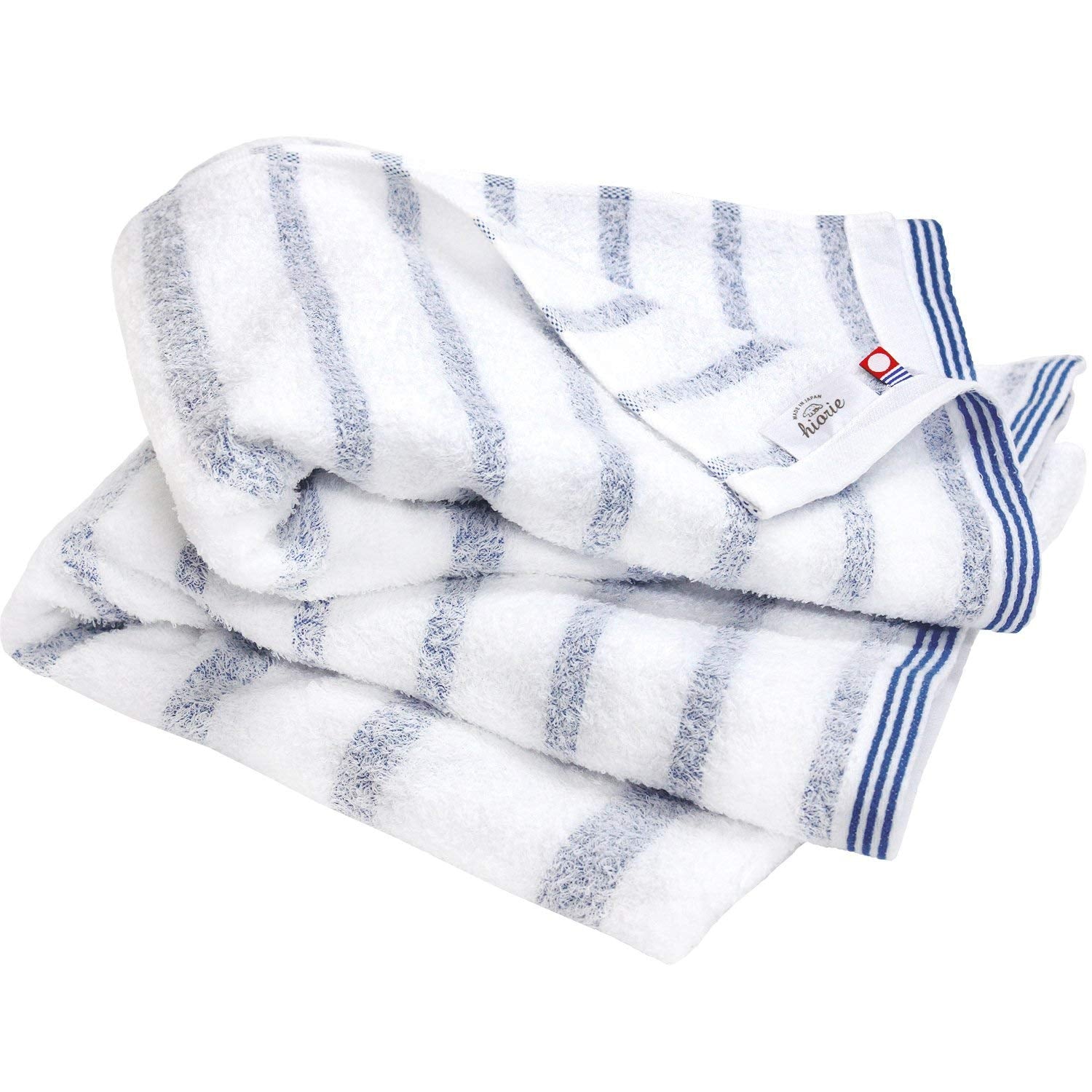 (預訂｜全港免運) hiorie 日織惠 日本製 沐浴用毛巾 Bath Towels 今治認證 間條色 ( 60 x 120cm 1套2條)【約10-15個工作日內寄出】 - Premium Mall HK