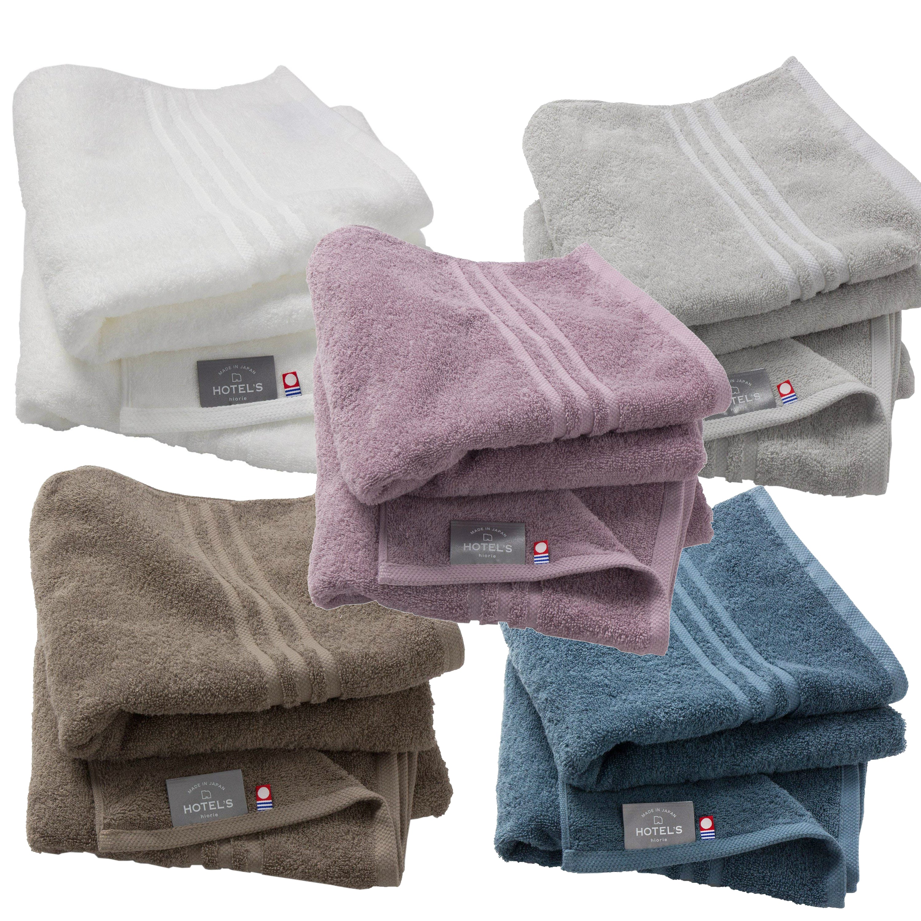 (預訂｜全港免運) hiorie 日織惠 日本製 細浴巾 Mini Bath Towels 今治認證 淨色系列 (45 x 100cm 1套2條)【約10-15個工作日內寄出】 - Premium Mall HK