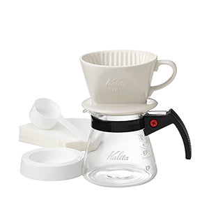 (預訂｜全港免運) Kalita 101系列 1-2人用 陶瓷濾杯 滴漏咖啡壺組套裝 101 Ceramic Dripper Set N(含濾紙)【約10-15個工作日內寄出】 - Premium Mall HK