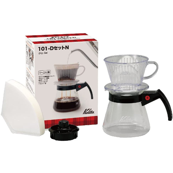 (預訂｜全港免運) Kalita 101系列 1-2人用 樹酯濾杯 滴漏咖啡壺組套裝 101-D Plastic Dripper Set N(含濾紙)【約10-15個工作日內寄出】 - Premium Mall HK