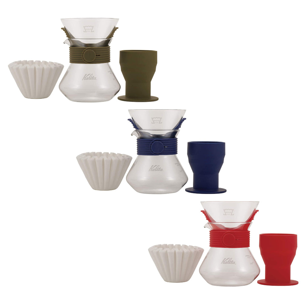 (預訂｜全港免運) Kalita 185系列 玻璃濾杯 滴漏咖啡壺組套裝 Wave Style Up 185 (含25張濾紙)【約10-15個工作日內寄出】 - Premium Mall HK