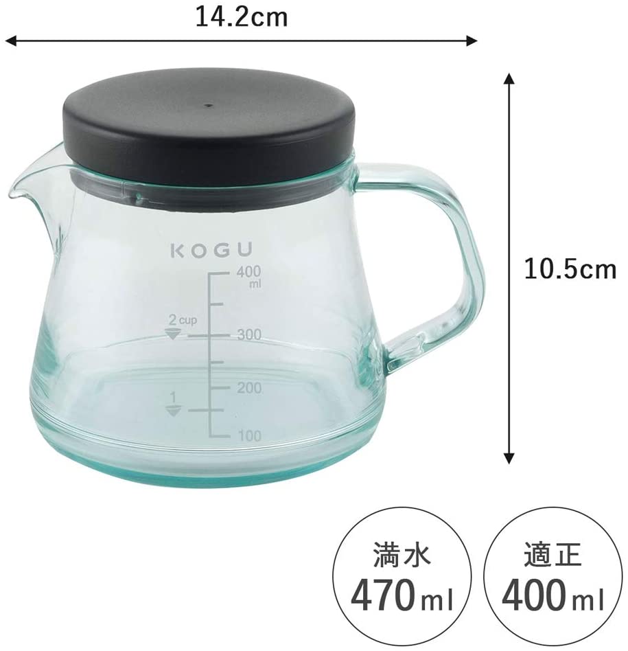 預訂｜全港免運｜KOGU - 咖啡考具 日本製咖啡下壺 透明樹脂咖啡壺400ml【約10-15個工作日內寄出】