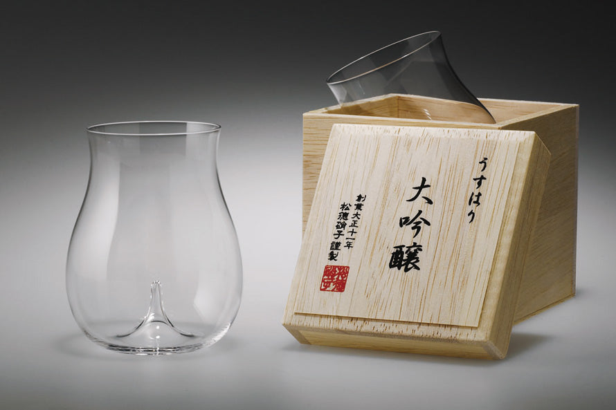 現貨｜全港免運｜松德硝子 - SHOTOKU Glass 大吟釀玻璃杯 清酒杯『うすはり』250ml ｜極薄杯身 (木盒包裝)