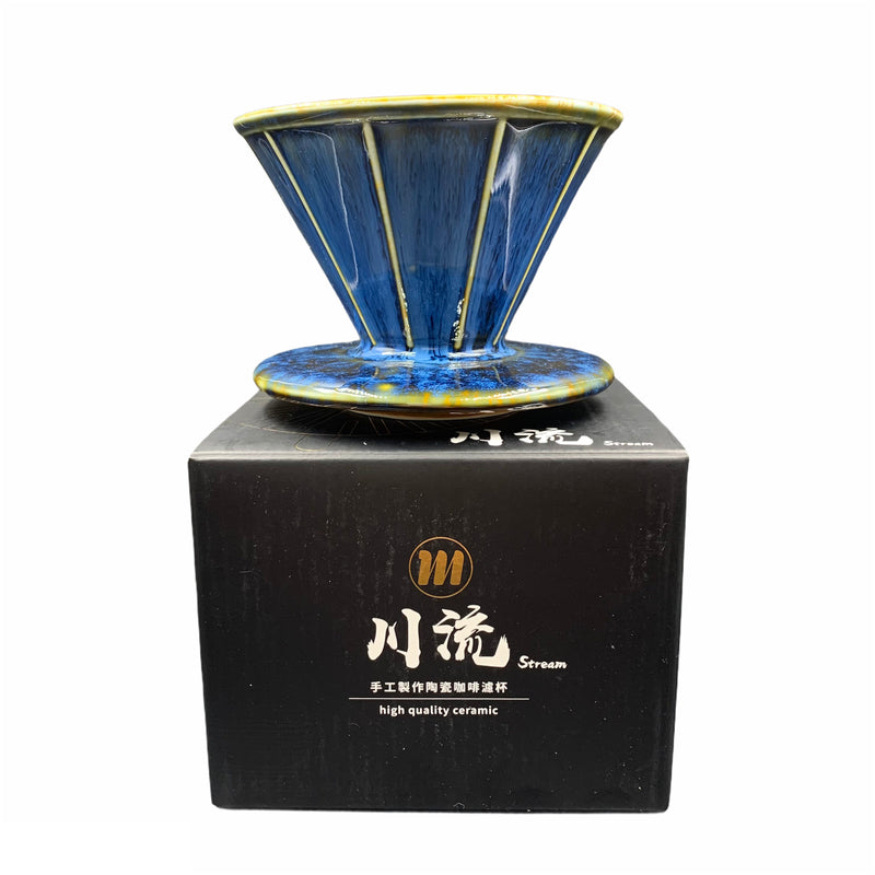 (現貨｜全港免運) FENGJEN - 台灣製 S川流 Stream 手工製作陶瓷咖啡濾杯 Coffee Dripper 天目藍 (1-2人份) - Premium Mall HK