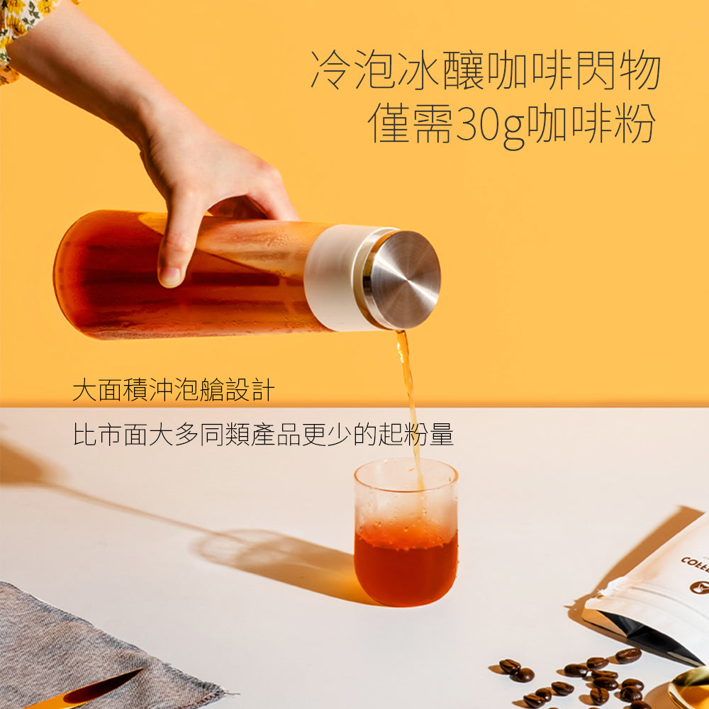 現貨｜全港免運｜Timemore - 泰摩 冰錐冷泡壺 玻璃冷泡咖啡瓶 Cold Brew Bottle (600ml)【附送清潔刷】 - Premium Mall HK