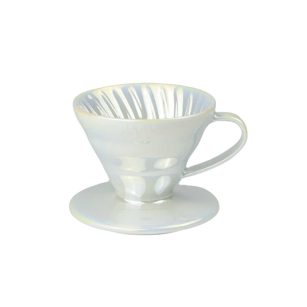 現貨｜全港免運｜HARIO - 01濾杯 V60鈦白珠光 陶瓷手沖咖啡濾杯 P.V.D Dripper 1-2杯 (VDC-01-WO)【平行進口】