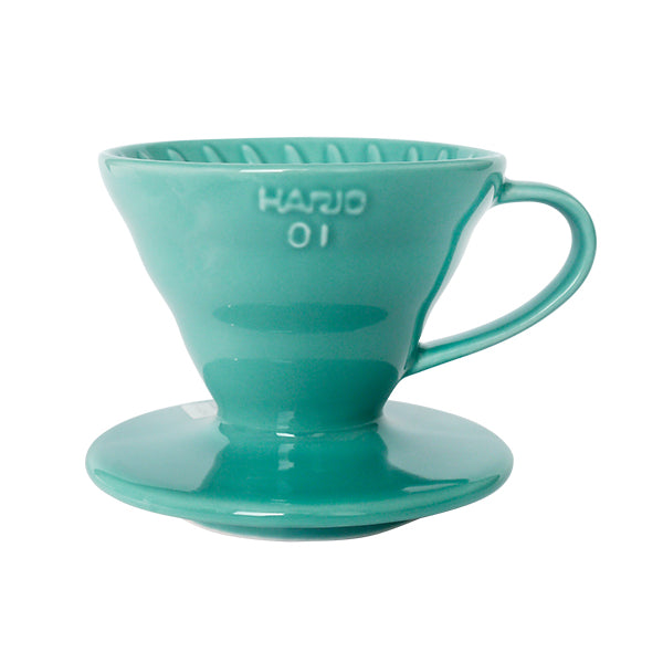 現貨｜全港免運｜HARIO - V60 01彩虹陶瓷咖啡濾杯 Ceramic Dripper 1-2杯 湖水綠 (VDC-01-TQ)【平行進口】