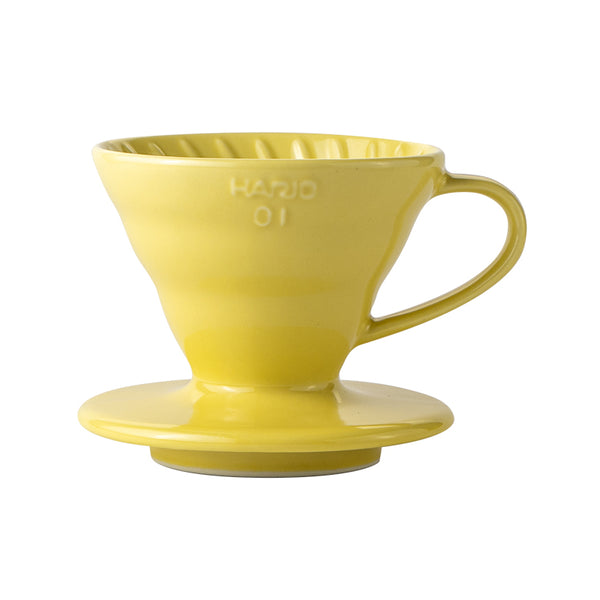 預訂｜全港免運｜HARIO - V60 01彩虹陶瓷咖啡濾杯 Ceramic Dripper 1-2杯 檸檬黃 (VDC-01-YEL)【平行進口｜約10-15個工作日內寄出】