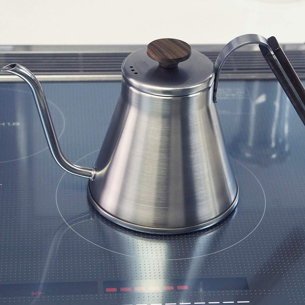 (預訂｜全港免運) HARIO V60 木把手 復古不銹鋼細口咖啡手沖壺 Drip Kettle (800ml) VKW-120-HSV【約10-15個工作日內寄出】 - Premium Mall HK